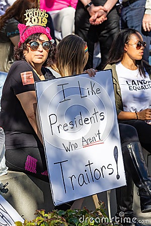 Women`s March Los Angeles 2019 Editorial Stock Photo